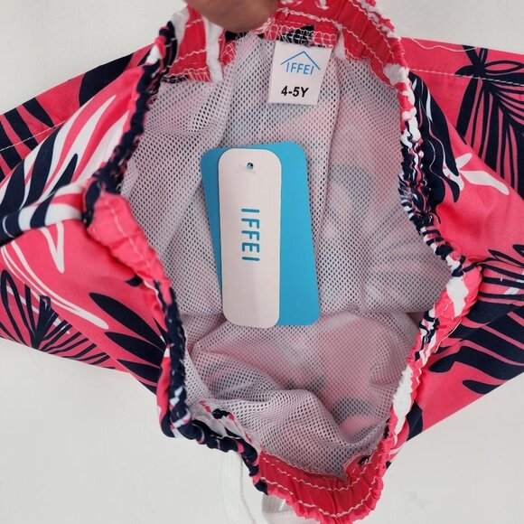 IFFEI Toddler Boys' Leaf Print Quick Dry UPF 50+ Swim Trunks Size 4-5T NWT - Picture 4 of 5